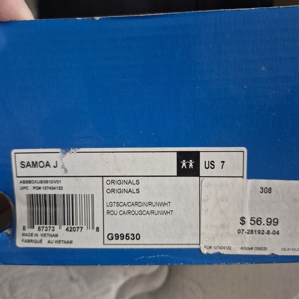 Adidas Samoa J Sneakers - Red and White